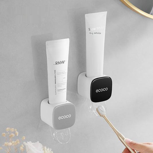 Elegant Automatisk Tandkrämshållare – Väggmonterad & Handsfree Användning