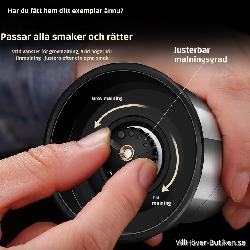 Dubbelsidig Salt- & Pepparkvarn i Rostfritt Stål – Justerbar Malning för Kök & Middagsbord