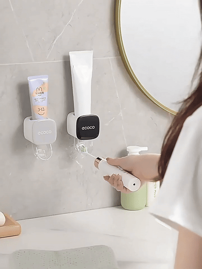 Elegant Automatisk Tandkrämshållare – Väggmonterad & Handsfree Användning